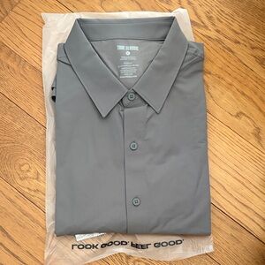 💥 NEW True Classic Men's Gray Casual Button Down Shirt XL